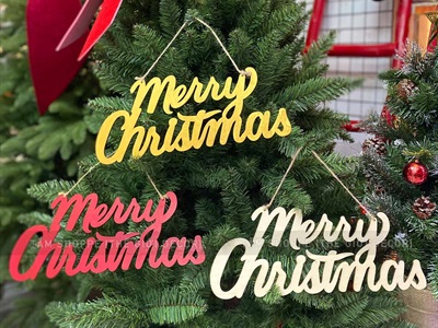 Chữ Merry Christmas 35x14cm [Bằng gỗ - Nhiều màu] CHU-GO-18